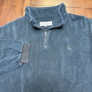 Vintage Goslings Black Seal Bermuda Rum 1/4 Zip Pullover‎ Sweater Liquor Large